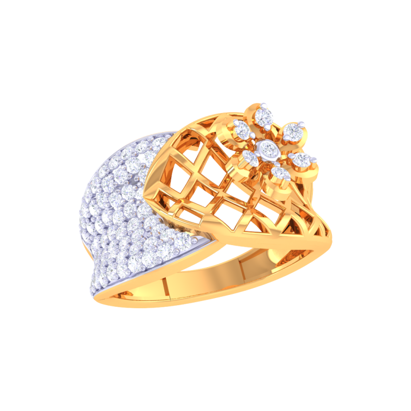 Printable 3D jewelry model of Lady diamond ring 3D Model .c4d .max .obj .3ds .fbx .stl .blend 