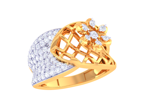 Printable 3D jewelry model of Lady diamond ring 3D Model