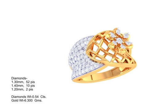 Printable 3D jewelry model of Lady diamond ring 3D Model