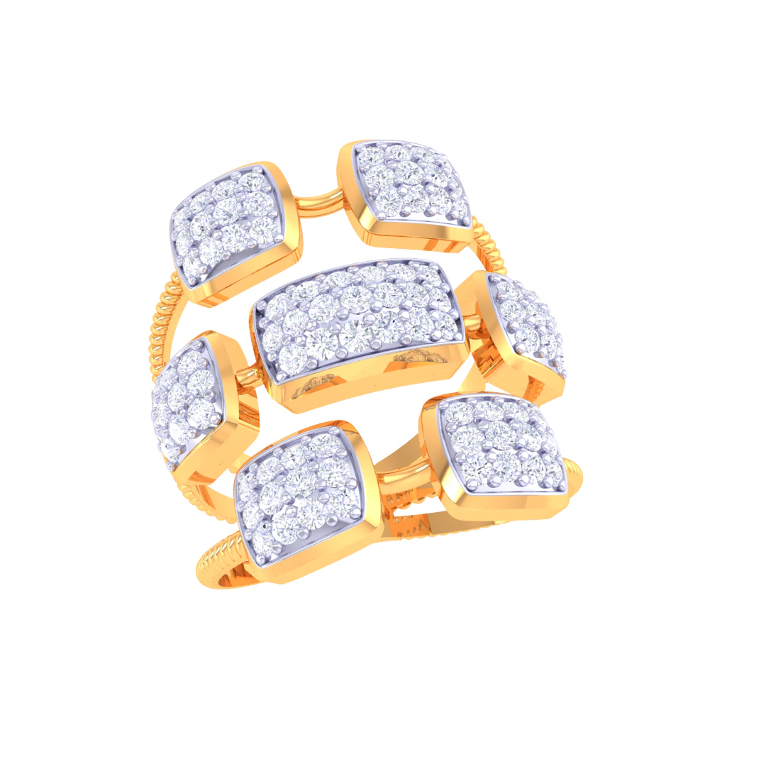 Printable 3D jewelry model of Lady diamond ring 3D Model .c4d .max .obj .3ds .fbx .stl .blend 