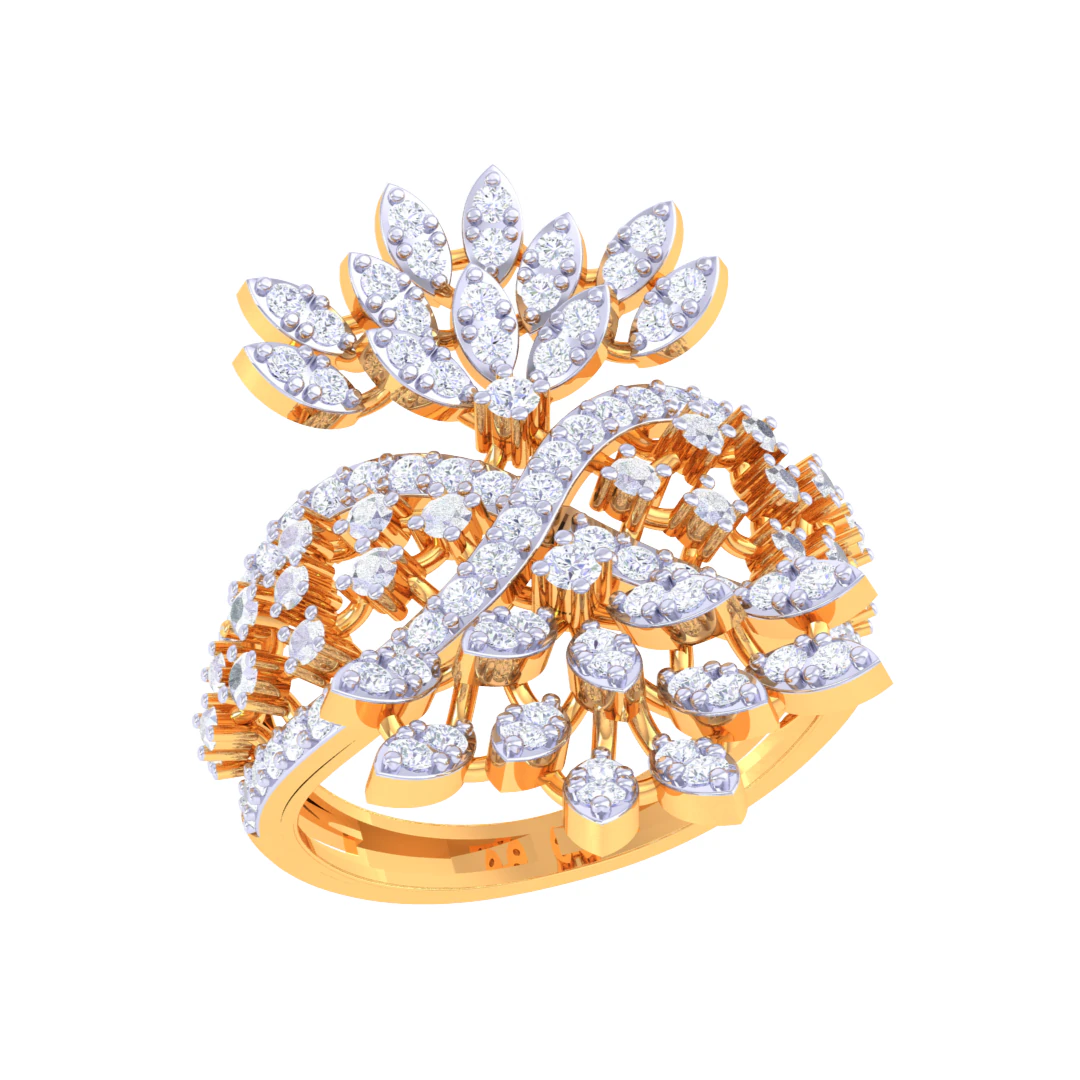 Printable 3D jewelry model of Lady diamond ring 3D Model .c4d .max .obj .3ds .fbx .stl .blend 