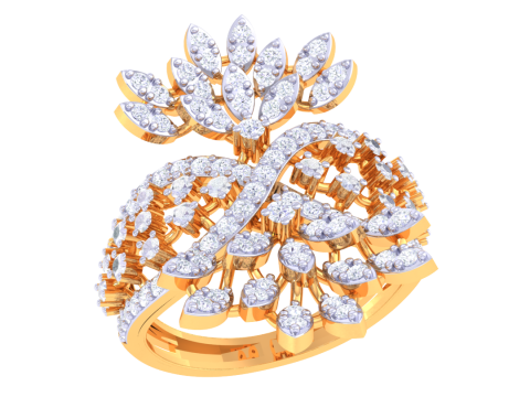 Printable 3D jewelry model of Lady diamond ring 3D Model