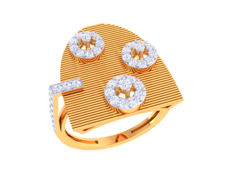 लेडी हीरे की अंगूठी का प्रिंट करने योग्य 3डी आभूषण मॉडल 3D मॉडल