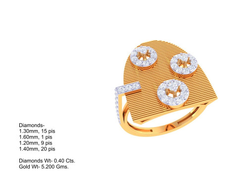 Printable 3D jewelry model of Lady diamond ring 3Dモデル