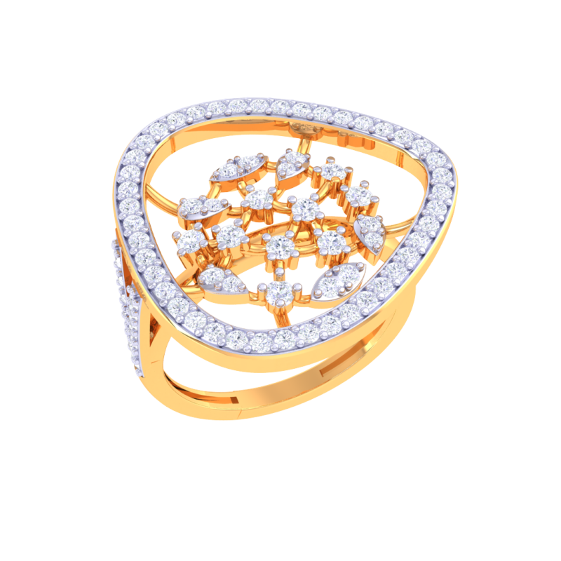 Printable 3D jewelry model of Lady diamond ring 3D Model .c4d .max .obj .3ds .fbx .stl .blend 