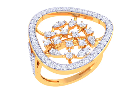 Modello di gioiello stampabile in 3D dell'anello con diamante Lady Modello 3D