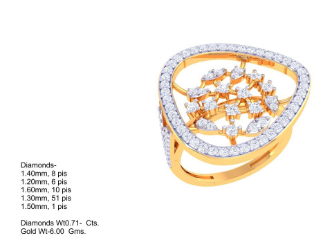 Printable 3D jewelry model of Lady diamond ring 3D Model