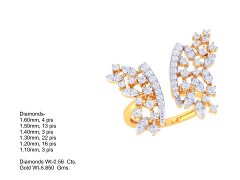 Printable 3D jewelry model of Lady diamond ring Modèle 3D