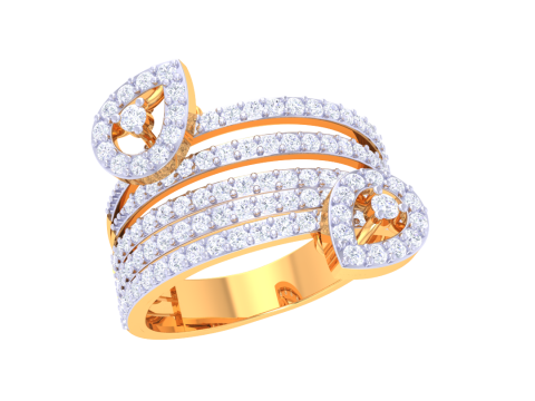 Printable 3D jewelry model of Lady diamond ring 3D Model