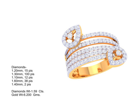 Printable 3D jewelry model of Lady diamond ring Modelo 3D