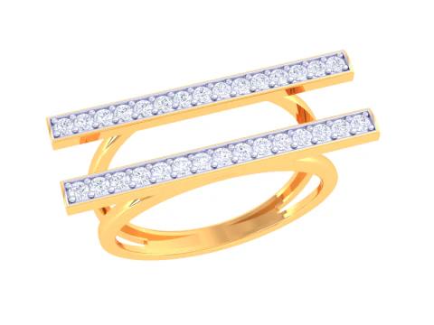 Modelo de joyer&iacute;a 3D imprimible del anillo de diamantes Lady Modelo 3D