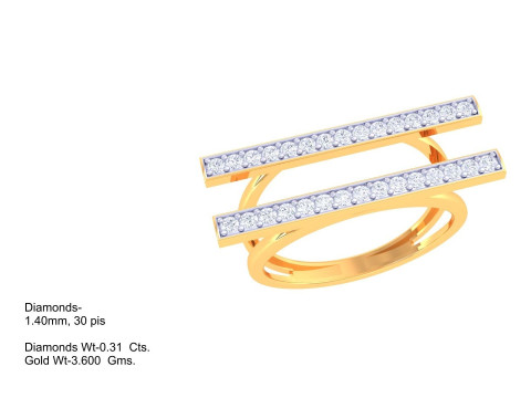 Printable 3D jewelry model of Lady diamond ring Modello 3D