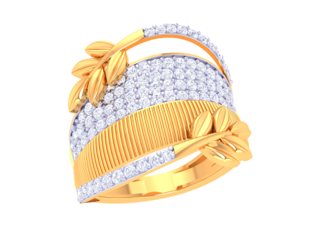 Printable 3D jewelry model of Lady diamond ring 3D Model