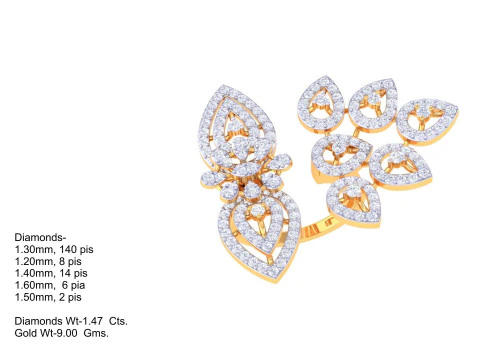 Printable 3D jewelry model of Lady diamond ring 3D Model