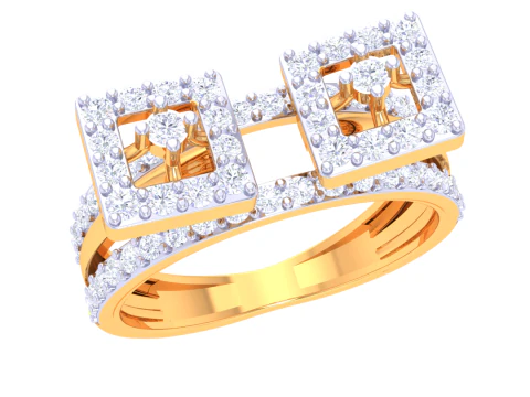 Modello di gioiello stampabile in 3D dell'anello con diamante Lady Modello 3D