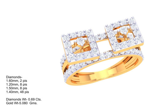 Printable 3D jewelry model of Lady diamond ring Modelo 3D