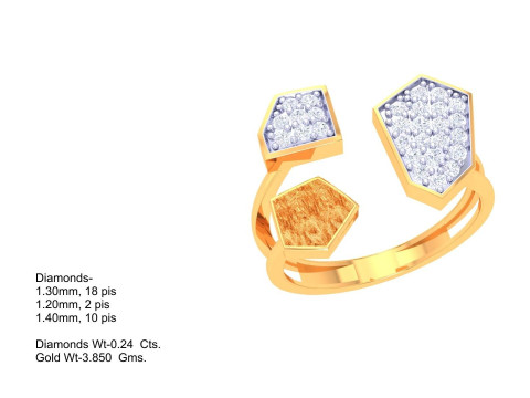 Printable 3D jewelry model of Lady diamond ring Modelo 3D