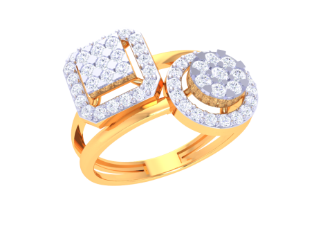 Printable 3D jewelry model of Lady diamond ring 3D Model