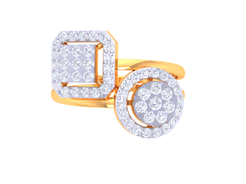 Printable 3D jewelry model of Lady diamond ring Modelo 3D