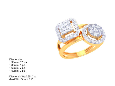 Printable 3D jewelry model of Lady diamond ring Modelo 3D