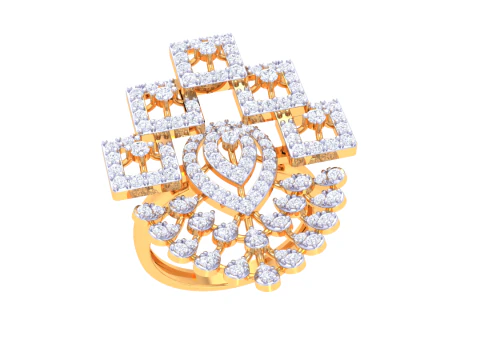 Modelo de joyer&iacute;a 3D imprimible del anillo de diamantes Lady Modelo 3D