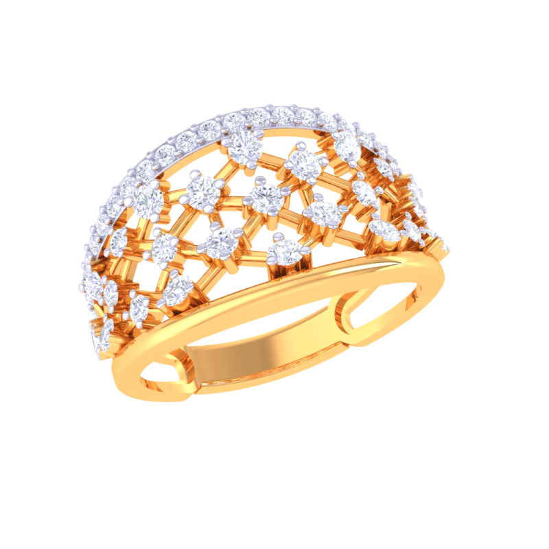 Printable 3D jewelry model of Lady diamond ring Modèle 3D .c4d .max .obj .3ds .fbx .stl .blend 