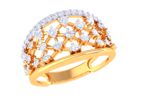 Printable 3D jewelry model of Lady diamond ring 3D Model
