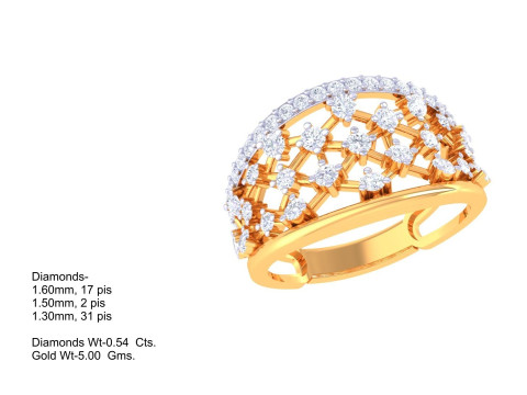 Printable 3D jewelry model of Lady diamond ring Modèle 3D