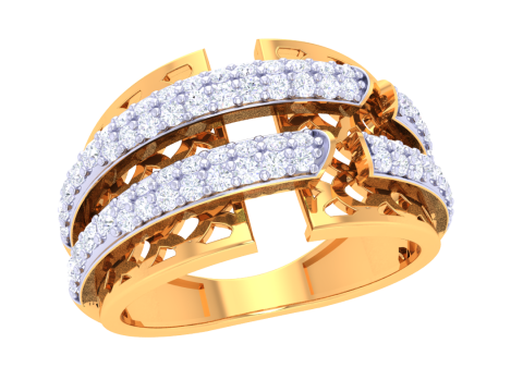 Printable 3D jewelry model of Lady diamond ring 3D Model