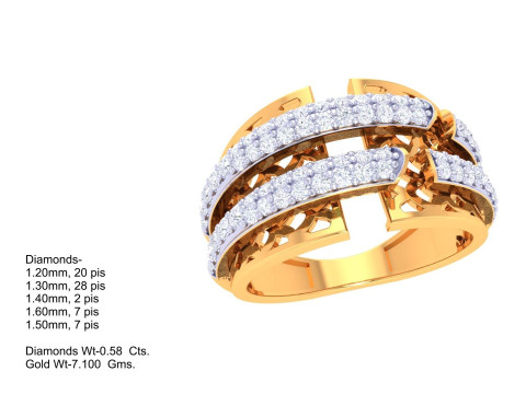 Printable 3D jewelry model of Lady diamond ring 3D Model