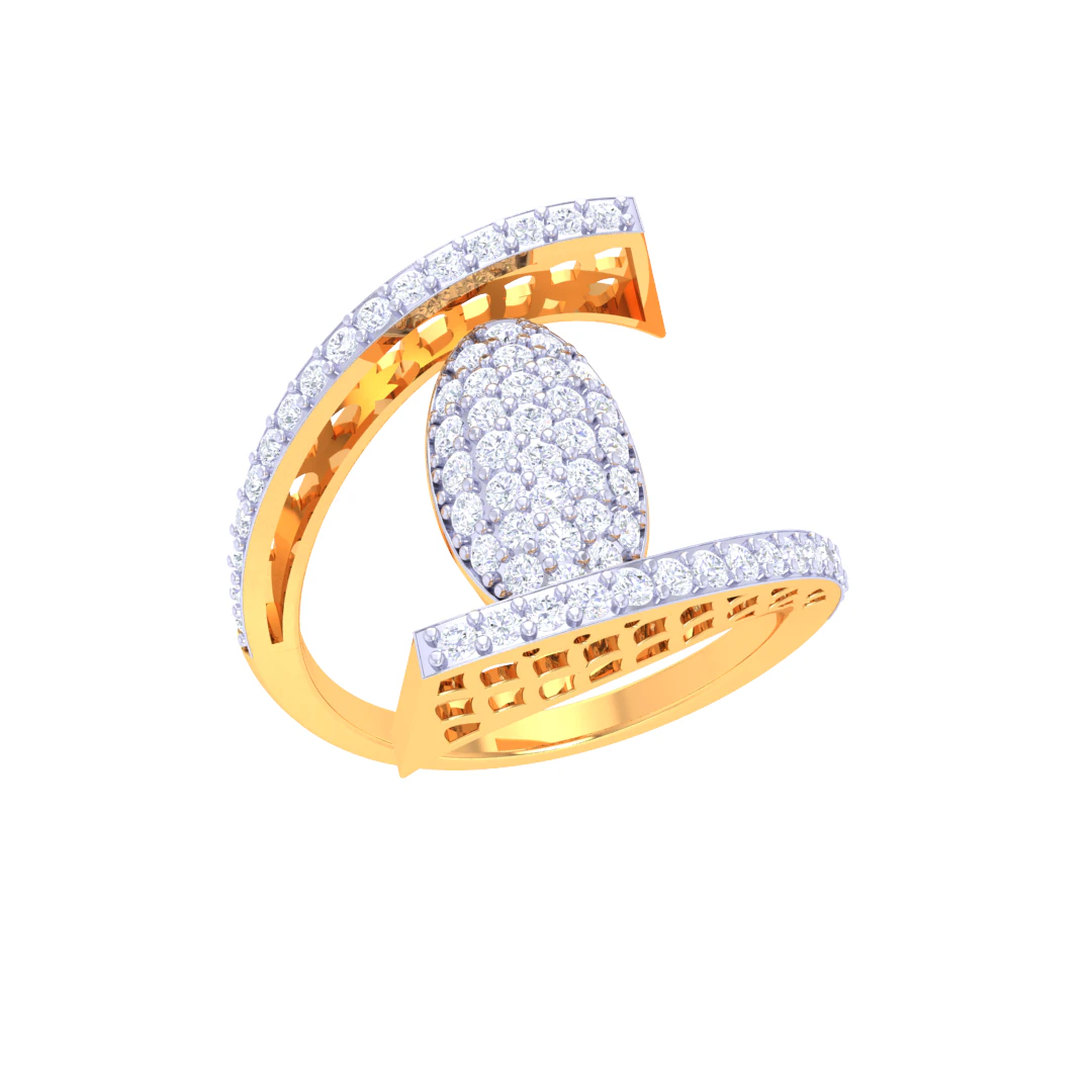 Printable 3D jewelry model of Lady diamond ring 3D Model .c4d .max .obj .3ds .fbx .stl .blend 