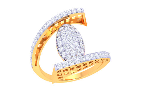Printable 3D jewelry model of Lady diamond ring 3D मॉडल