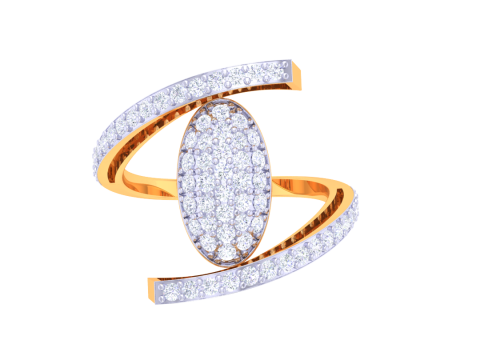 Printable 3D jewelry model of Lady diamond ring 3D Modell
