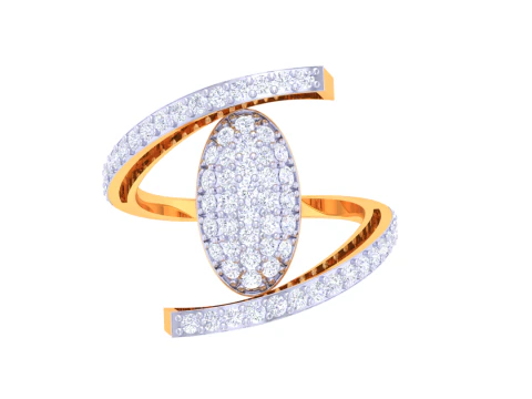 Printable 3D jewelry model of Lady diamond ring 3D Model