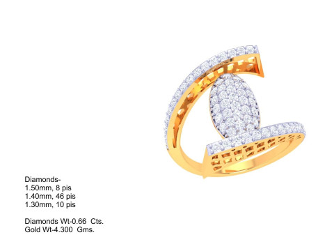 Printable 3D jewelry model of Lady diamond ring 3D Modell
