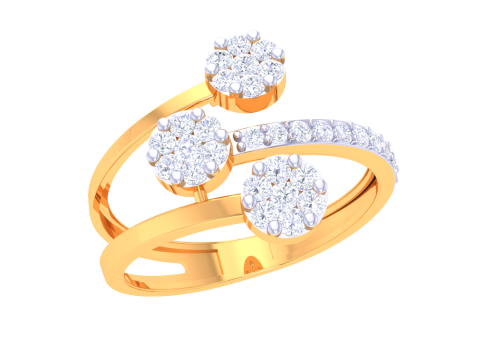 Printable 3D jewelry model of Lady diamond ring 3D Model