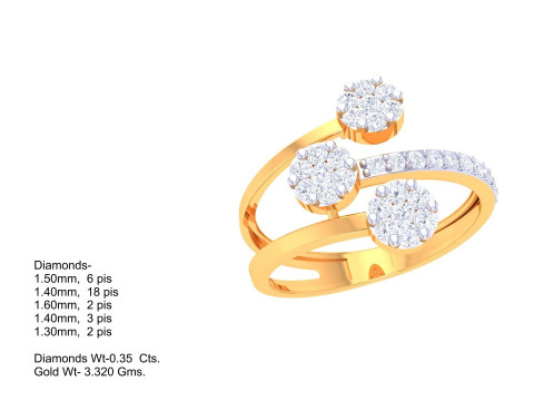 Printable 3D jewelry model of Lady diamond ring 3D Model