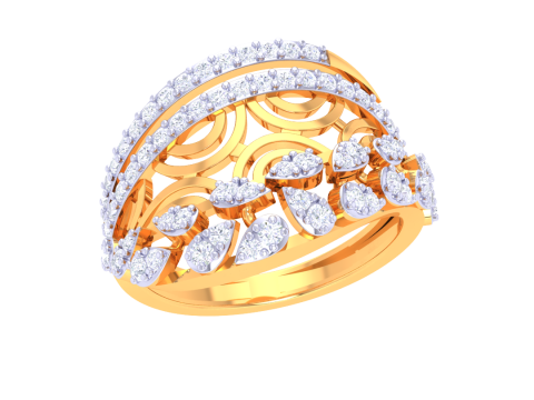 Printable 3D jewelry model of Lady diamond ring 3D Model