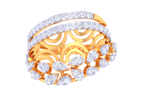 Printable 3D jewelry model of Lady diamond ring 3D 모델