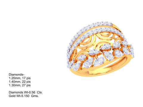 Printable 3D jewelry model of Lady diamond ring 3D 모델