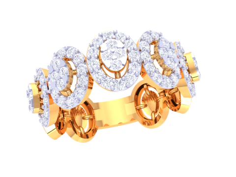 Modelo de joia 3D para impress&atilde;o do anel de diamante Lady Modelo 3D