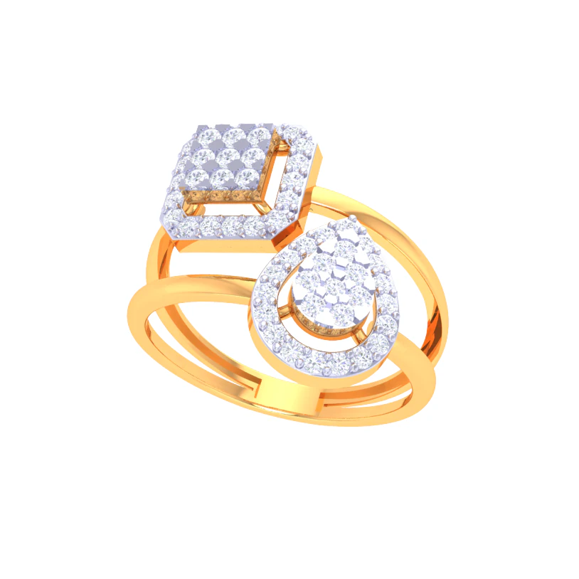 Printable 3D jewelry model of Lady diamond ring 3D Model .c4d .max .obj .3ds .fbx .stl .blend 