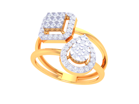 Printable 3D jewelry model of Lady diamond ring 3D Model