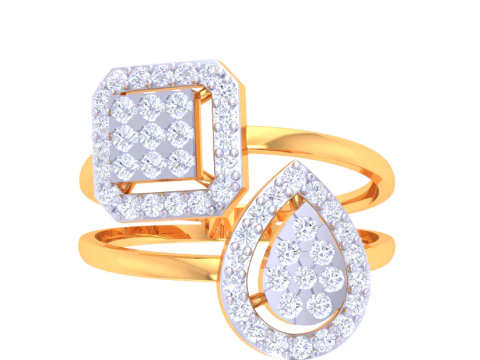 Printable 3D jewelry model of Lady diamond ring 3D Model