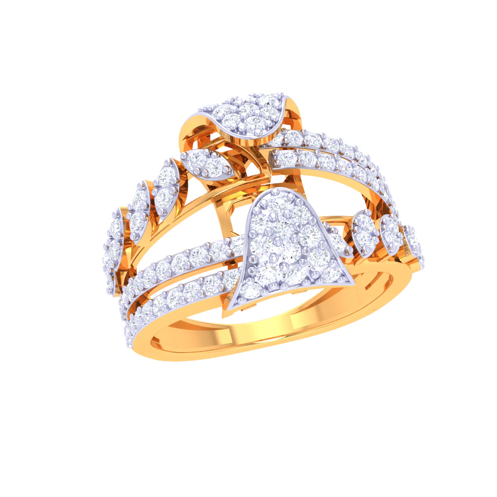 Printable 3D jewelry model of Lady diamond ring 3D Model .c4d .max .obj .3ds .fbx .stl .blend 