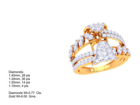 Printable 3D jewelry model of Lady diamond ring 3D Model