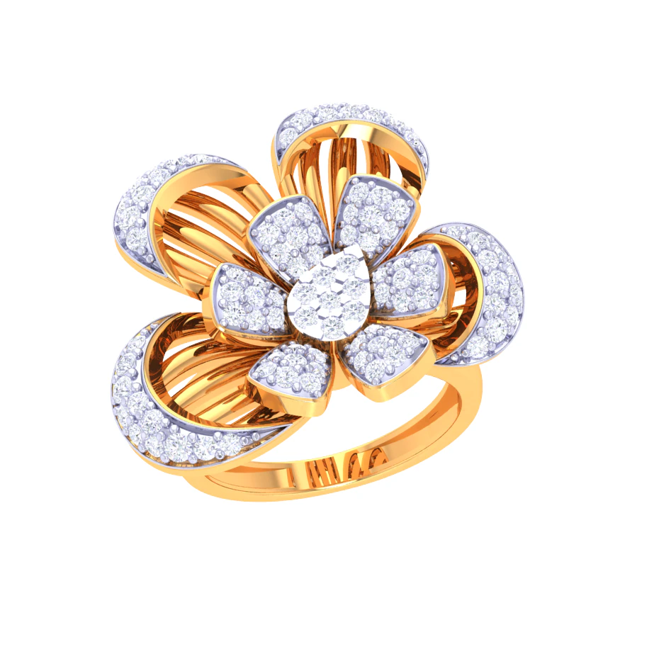 Printable 3D jewelry model of Lady diamond ring 3D Model .c4d .max .obj .3ds .fbx .stl .blend 