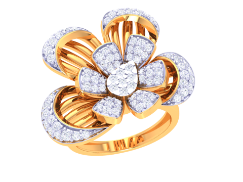 Printable 3D jewelry model of Lady diamond ring 3D Model