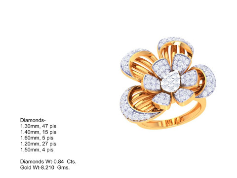 Printable 3D jewelry model of Lady diamond ring Modèle 3D