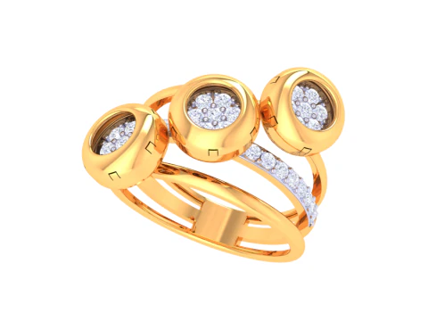 लेडी हीरे की अंगूठी का प्रिंट करने योग्य 3डी आभूषण मॉडल 3D मॉडल